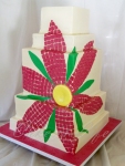 Mosaic Daisy Wedding Cake