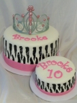 Zebra Princess Birthday Cake
